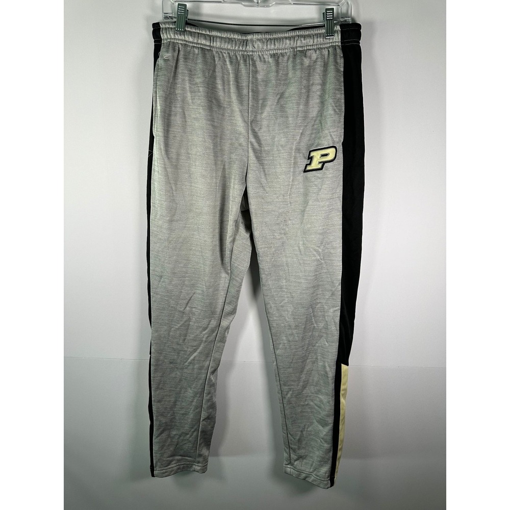 Colosseum Sweatpants Mens L Purdue Gray Black Athletic Joggers Side Stripe